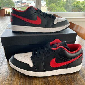 New Nike Air Jordan 1 Low Fire Red "White Toe" Size US Men's11 Shoe 553558-063
